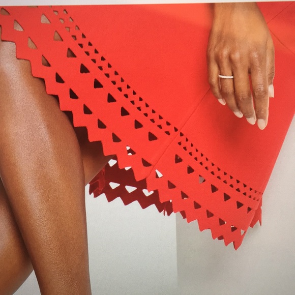 Laser Cut Flounce Sweater Red Dress 👗 size—S - Picture 8 of 8